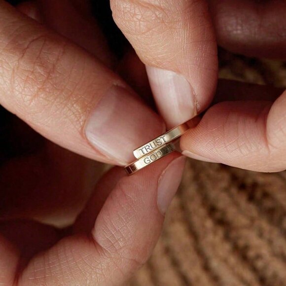 "TRUST GOD" Adjustable Ring - Picture 3 of 4